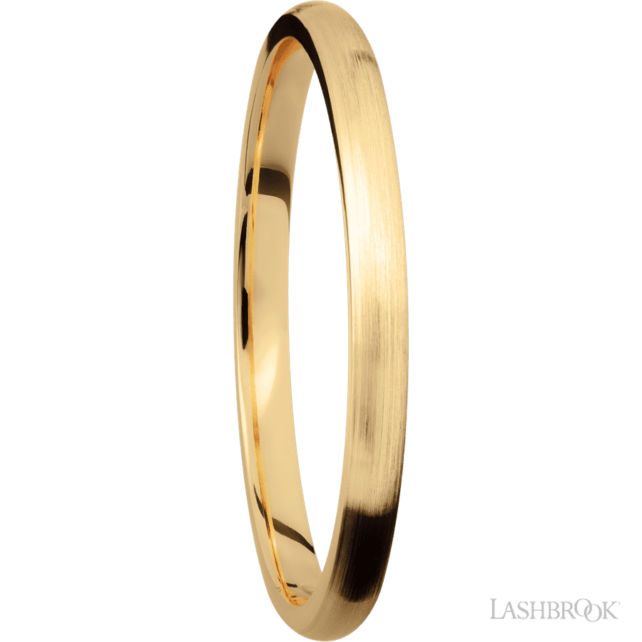 2 mm wide Domed 14K Yellow Gold band.