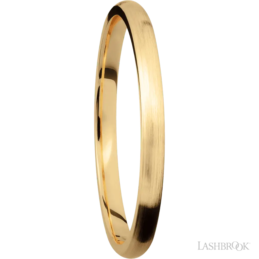 2 mm wide Domed 14K Yellow Gold band.