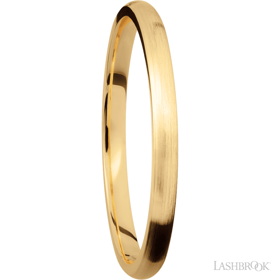 2 mm wide Domed 14K Yellow Gold band.