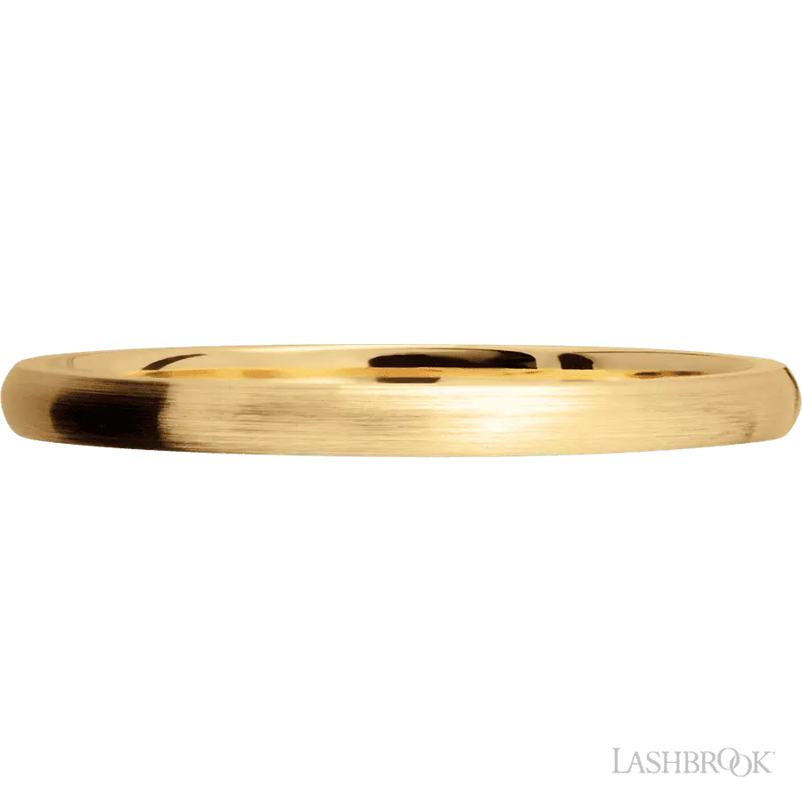 2 mm wide Domed 14K Yellow Gold band.