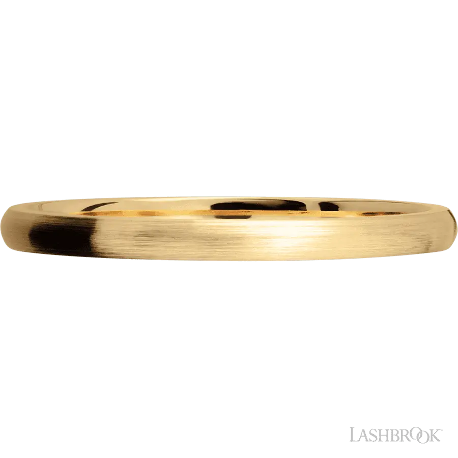 2 mm wide Domed 14K Yellow Gold band.