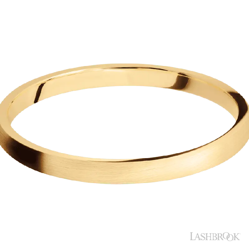 2 mm wide Domed 14K Yellow Gold band.