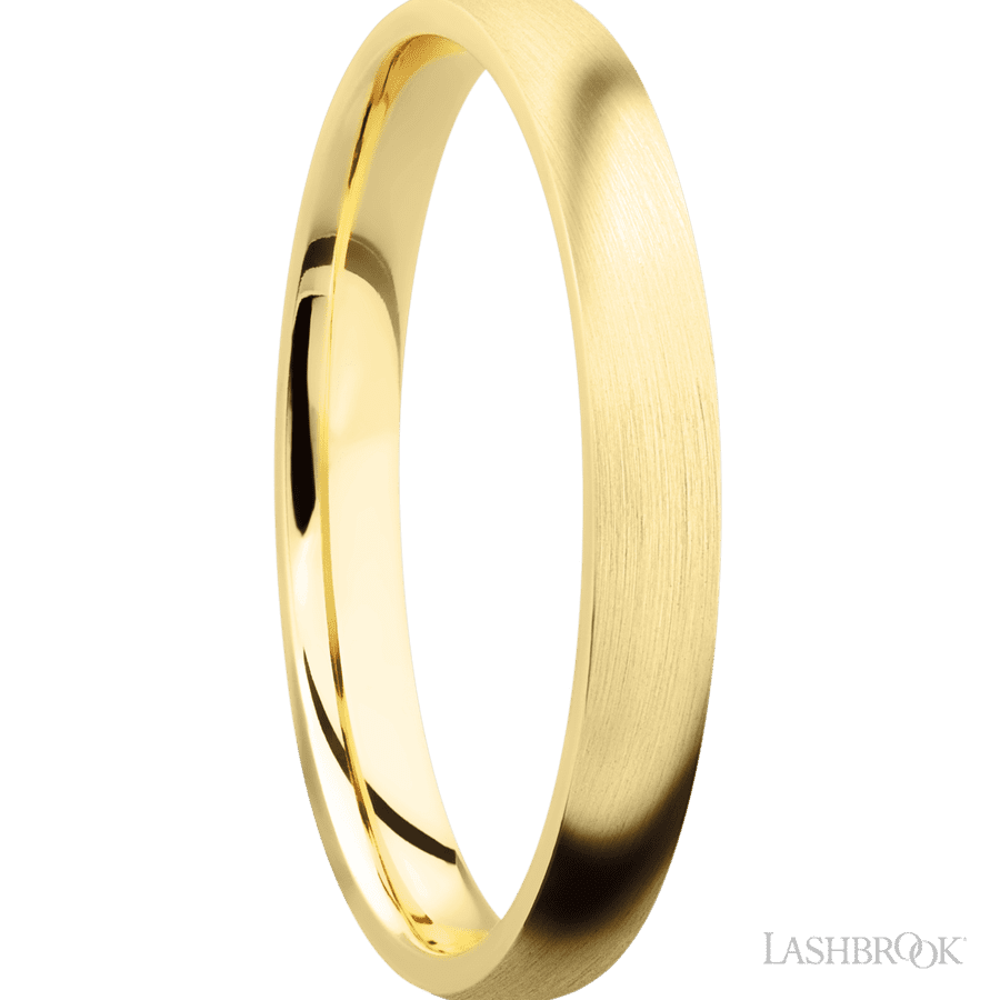 3 mm wide Domed 14K Yellow Gold band.