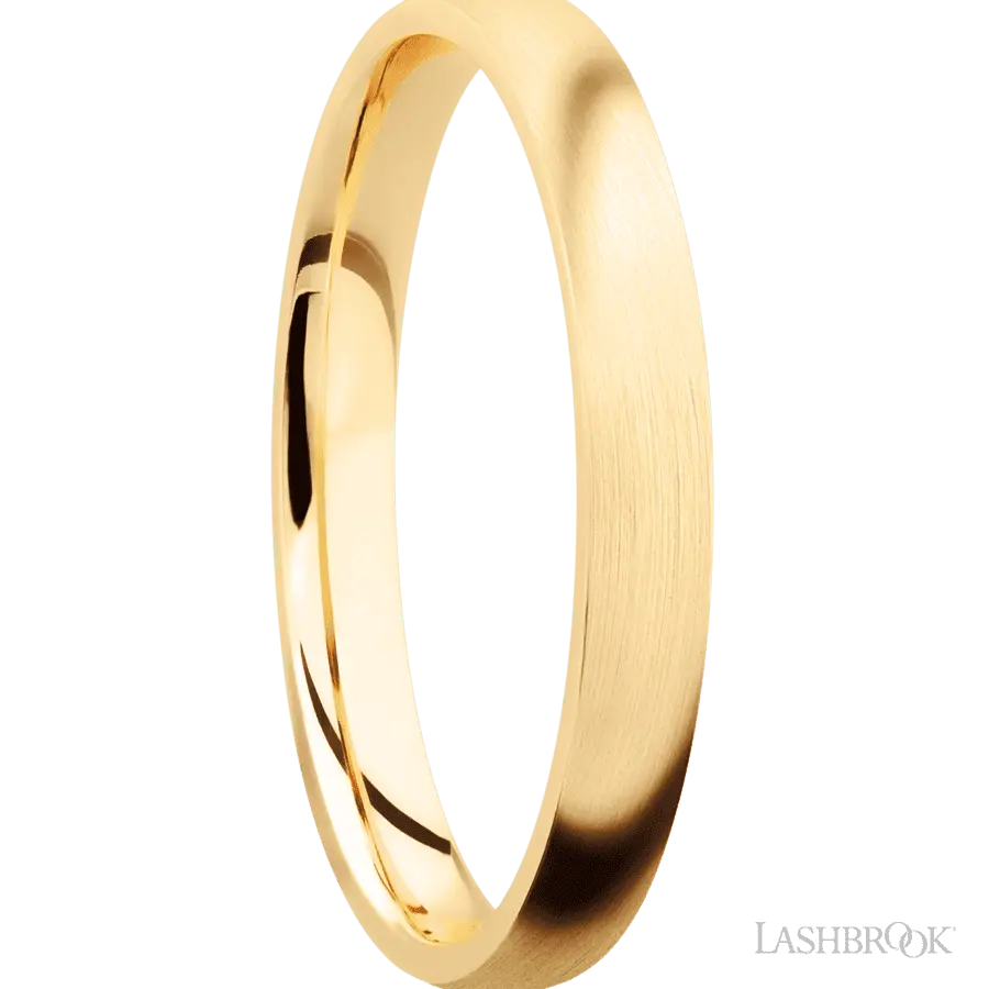 3 mm wide Domed 14K Yellow Gold band.
