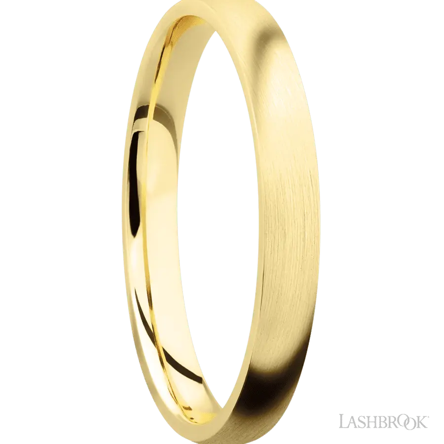 3 mm wide Domed 14K Yellow Gold band.