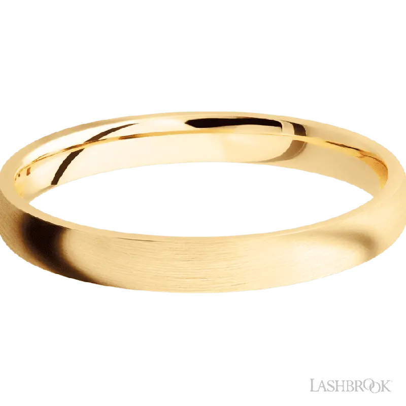 3 mm wide Domed 14K Yellow Gold band.