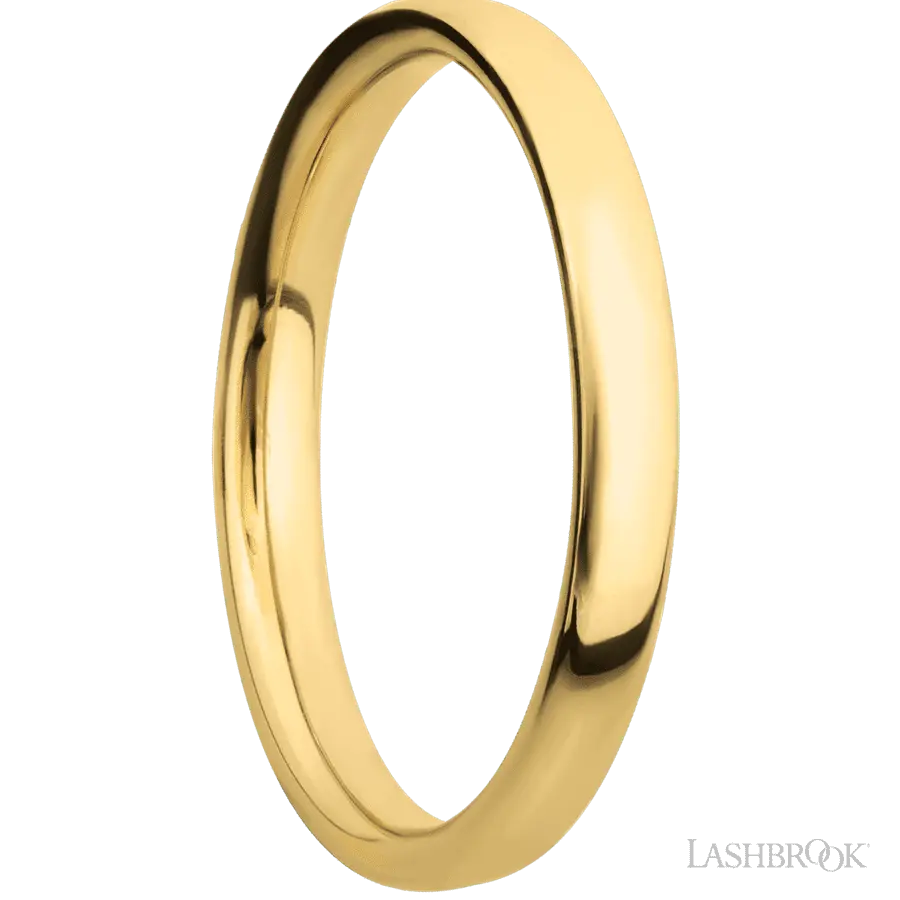 3 mm wide Ultra Comfort (our most comfortable profile) 14K Yellow Gold band. Lashbrook
