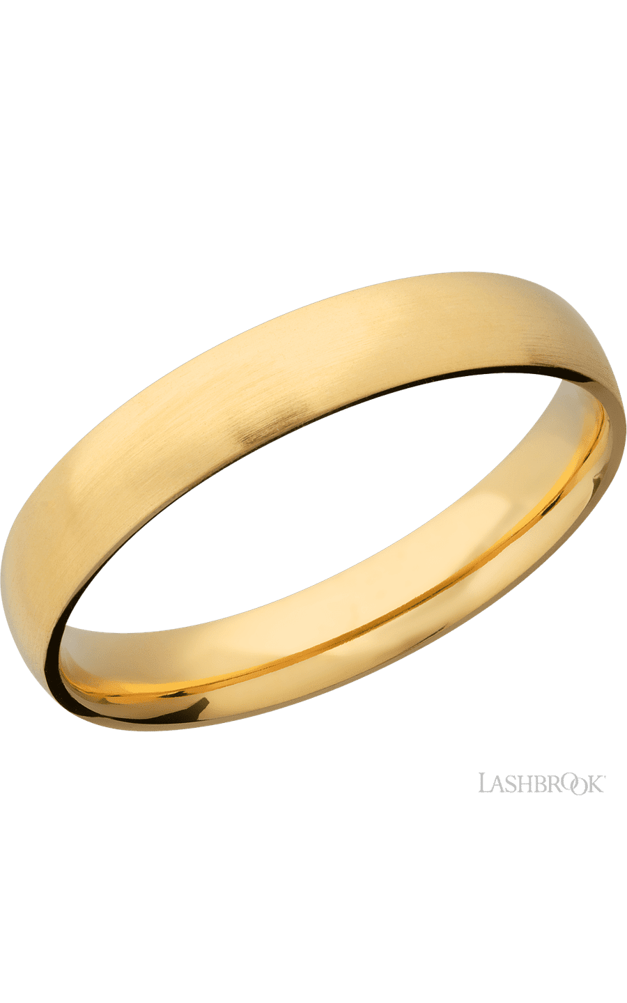 4 mm wide Domed 14K Yellow Gold band.