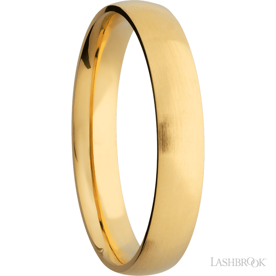4 mm wide Domed 14K Yellow Gold band.