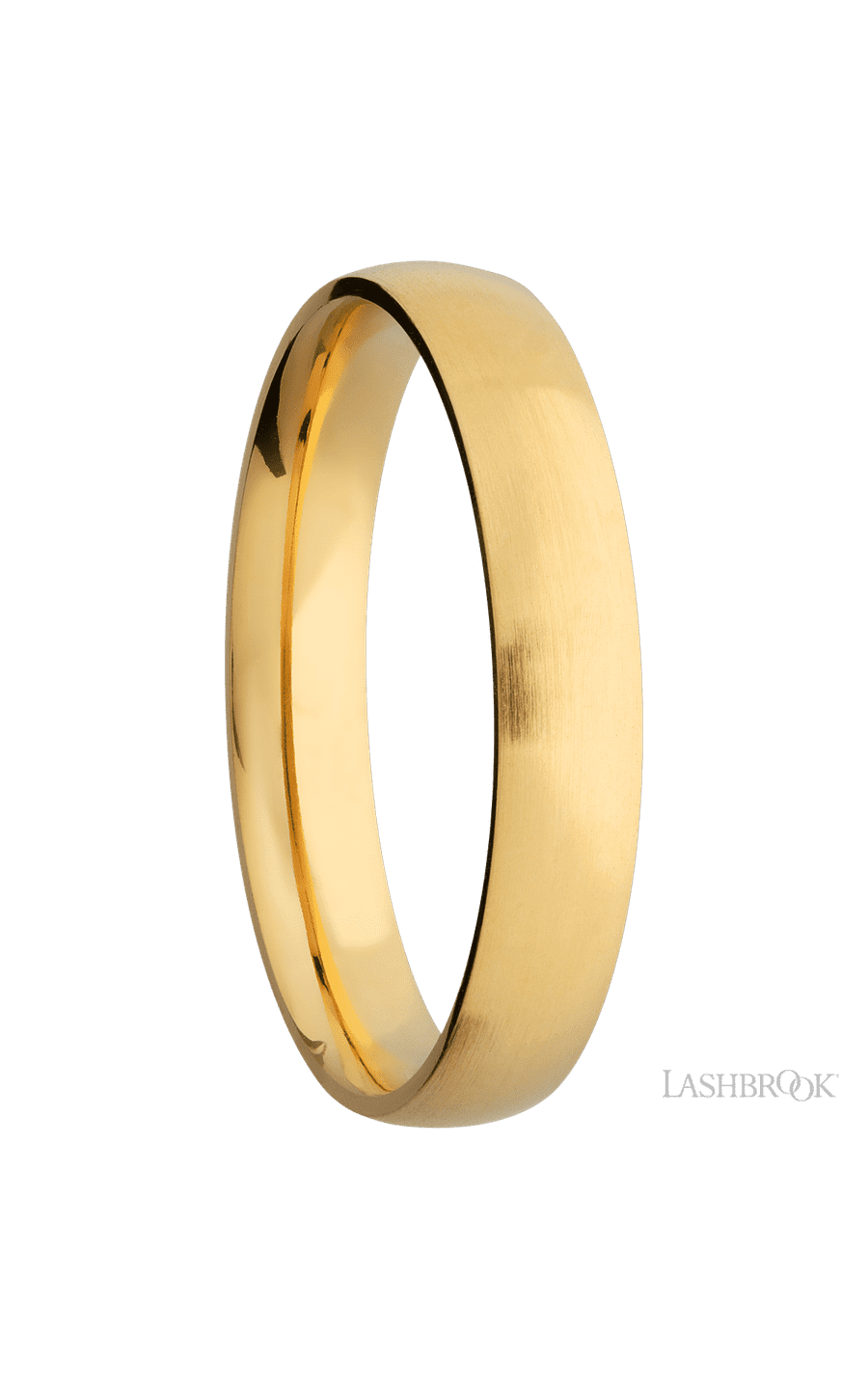 4 mm wide Domed 14K Yellow Gold band.