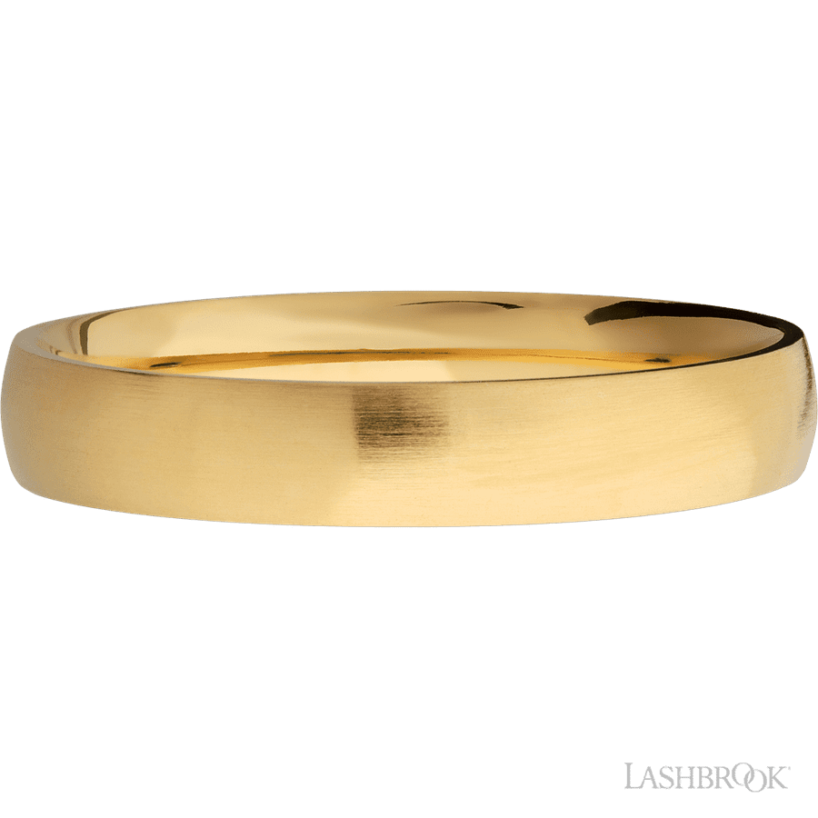 4 mm wide Domed 14K Yellow Gold band.