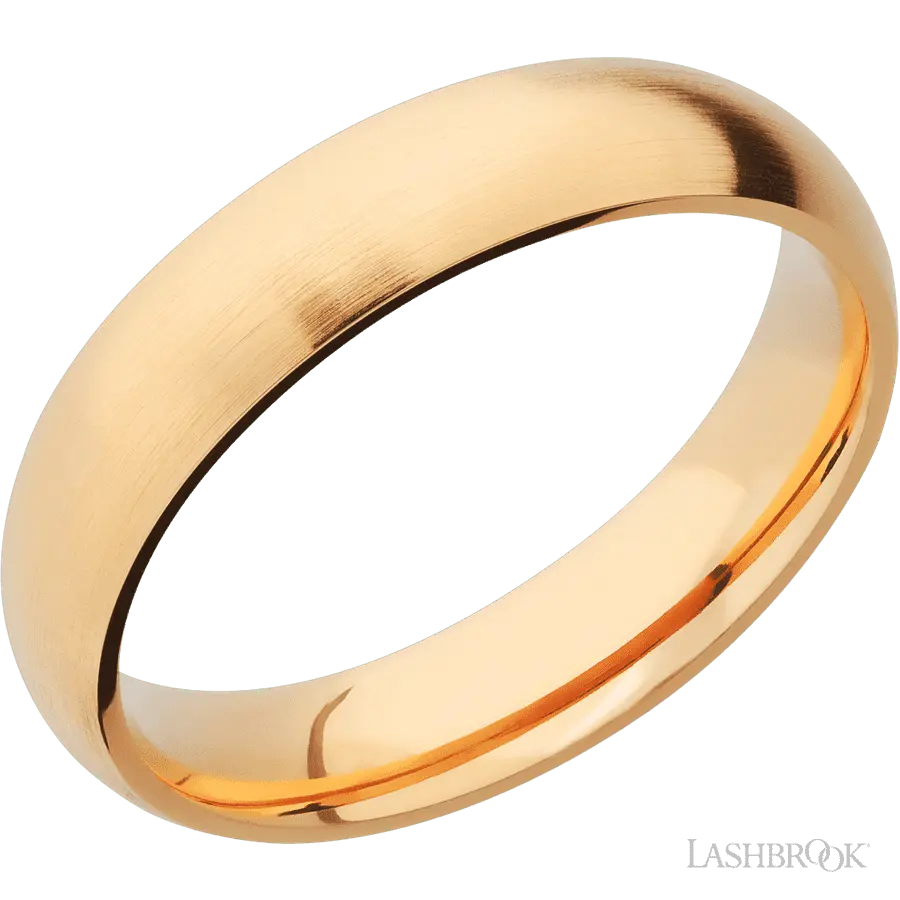 5 mm wide Domed 14K Yellow Gold band.