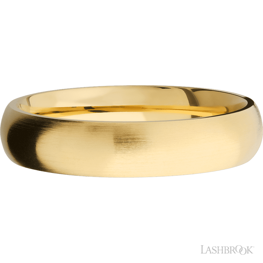 5 mm wide Domed 14K Yellow Gold band.