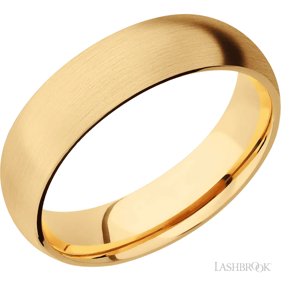 6 mm wide Domed 14K Yellow Gold band.