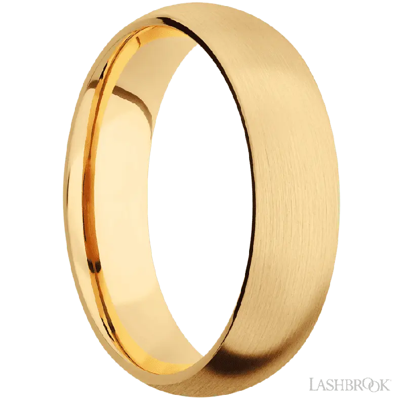 6 mm wide Domed 14K Yellow Gold band.