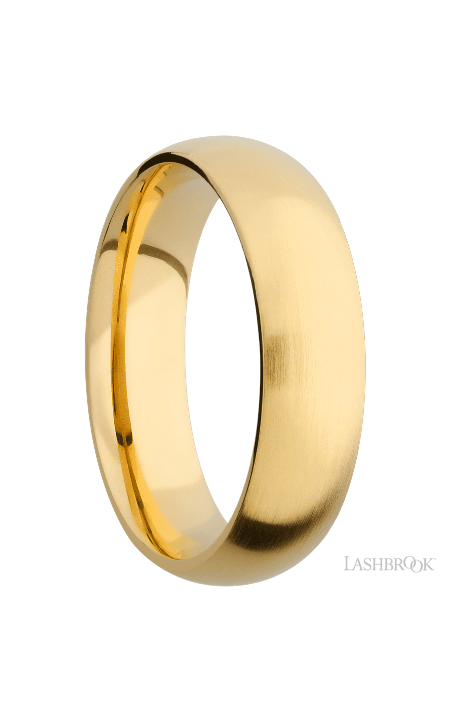 6 mm wide Domed 14K Yellow Gold band.