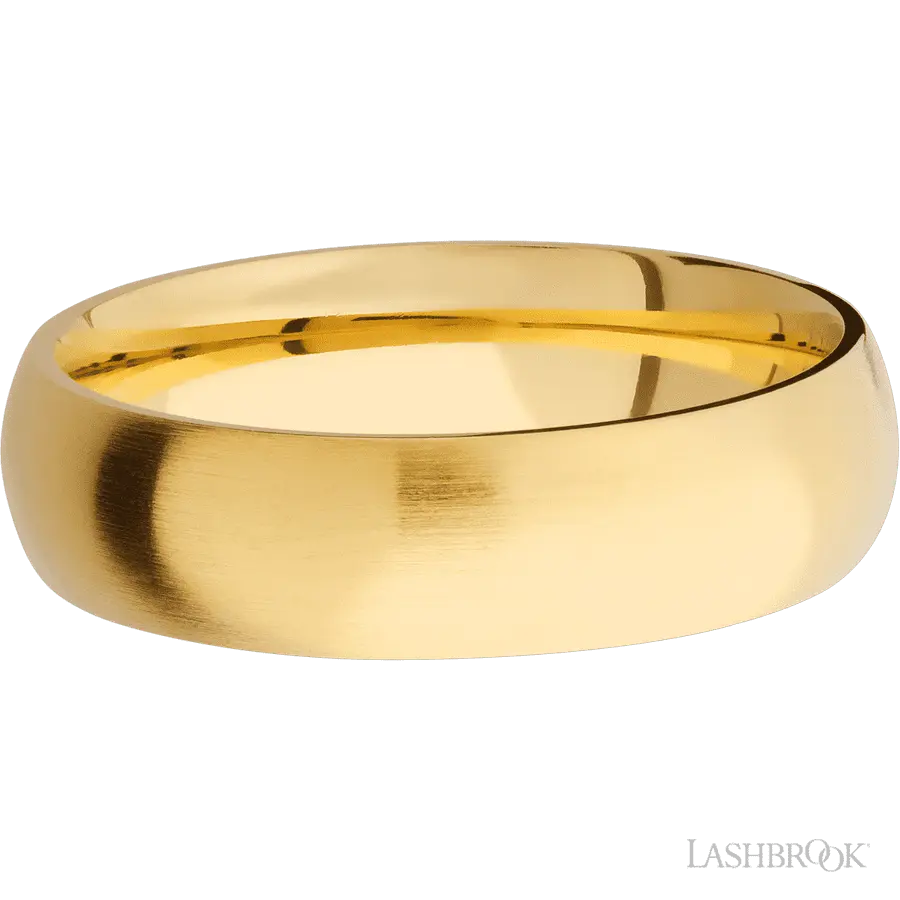 6 mm wide Domed 14K Yellow Gold band.