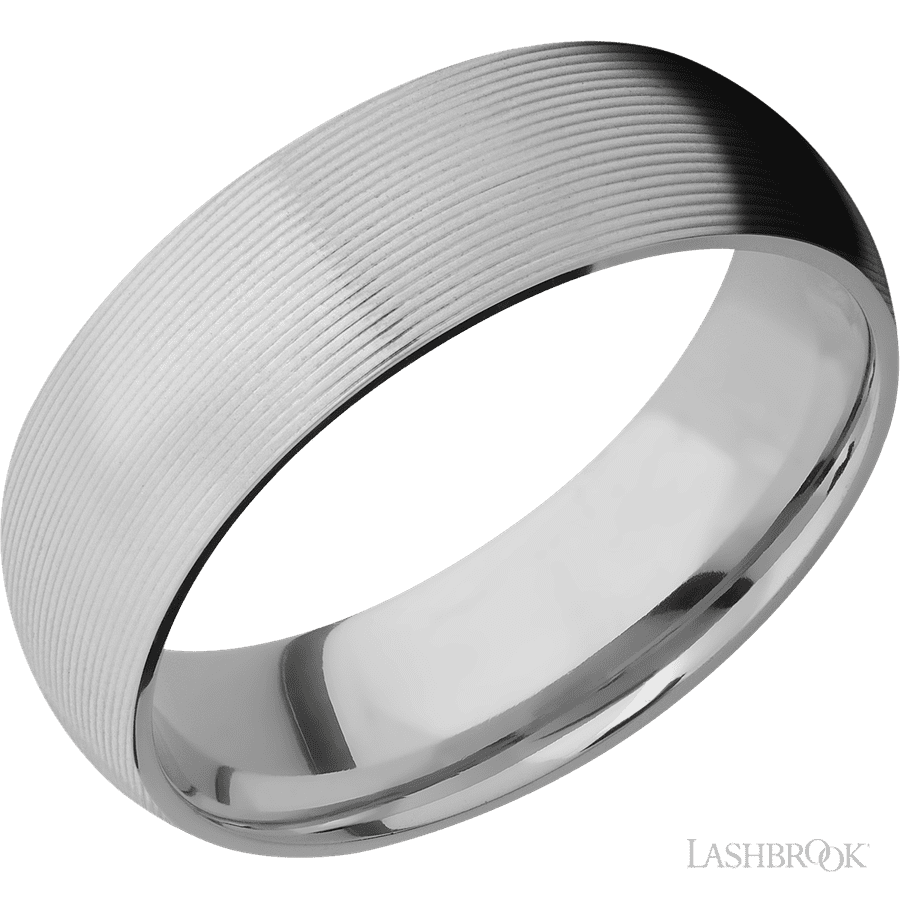 7 mm wide Domed Titanium band.