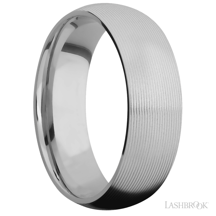 7 mm wide Domed Titanium band.