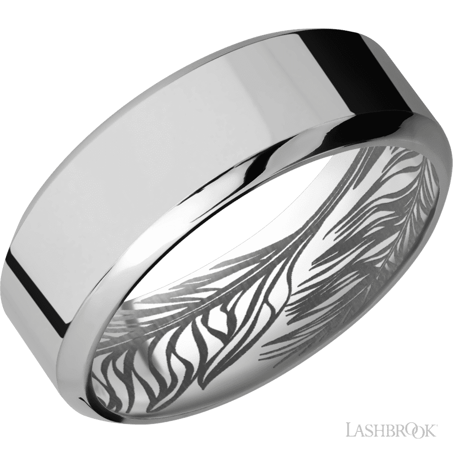 8 mm wide High Bevel Titanium band.