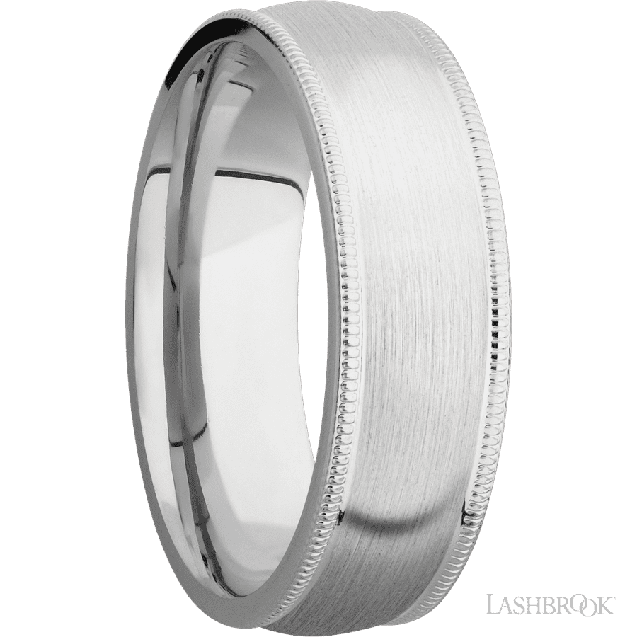 7 mm wide Domed Milgrain Edges Cobalt Chrome band.