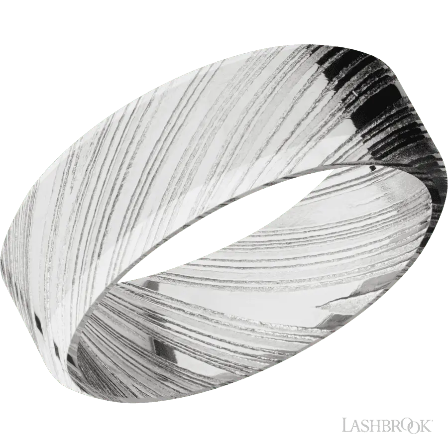 8 mm wide High Bevel Woodgrain band. by Lashbrook | The Diamond Store Las Vegas