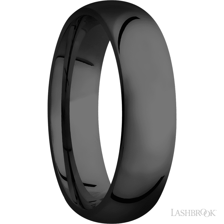 6 mm wide Domed Zirconium band.