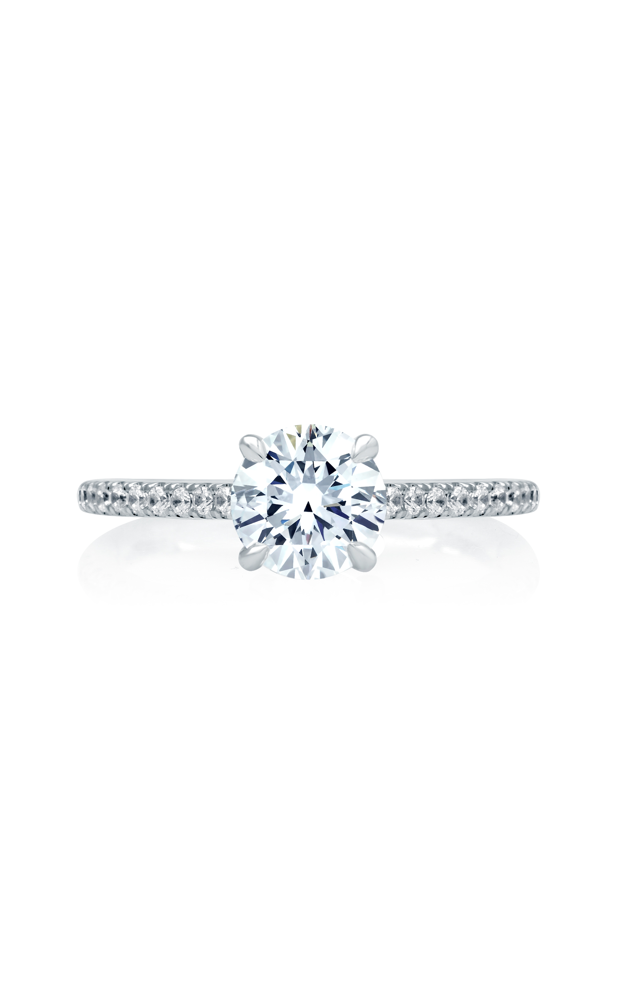 A.Jaffe Four Prong Engagement Ring with Diamond Band ME2029Q/148