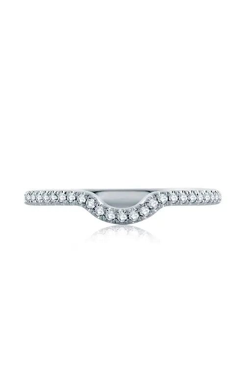 A.JAFFE Classics Wedding Band in 18K White Gold by A.Jaffe | The Diamond Store Las Vegas
