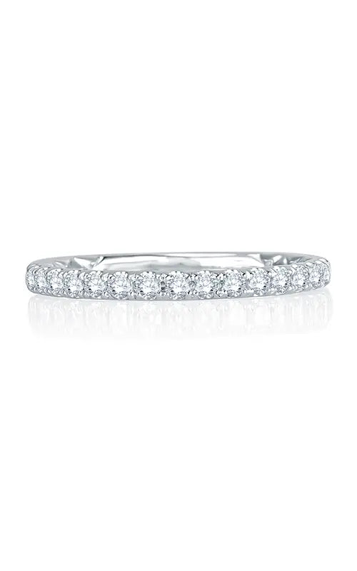 A.JAFFE Classics Wedding Band in 18K White Gold by A.Jaffe | The Diamond Store Las Vegas