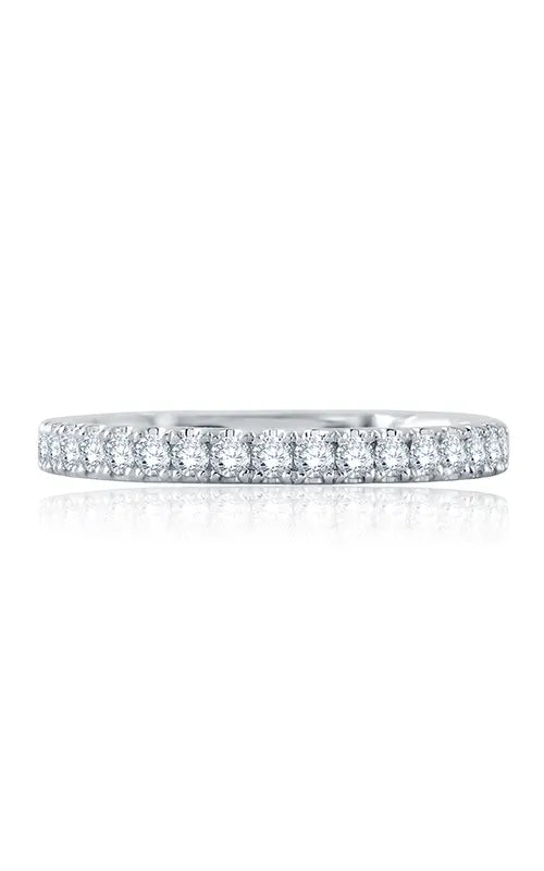 A.JAFFE Classics Wedding Band in 14K White Gold by A.Jaffe | The Diamond Store Las Vegas
