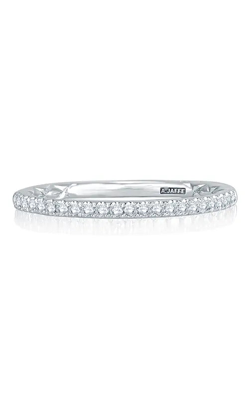 A.JAFFE Classics Wedding Band in 14K White Gold by A.Jaffe | The Diamond Store Las Vegas
