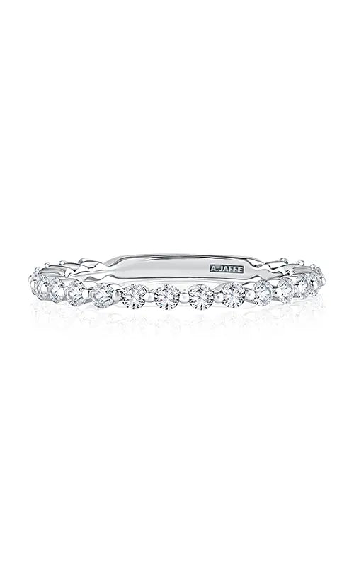 A.JAFFE Classics Wedding Band in 18K White Gold by A.Jaffe | The Diamond Store Las Vegas