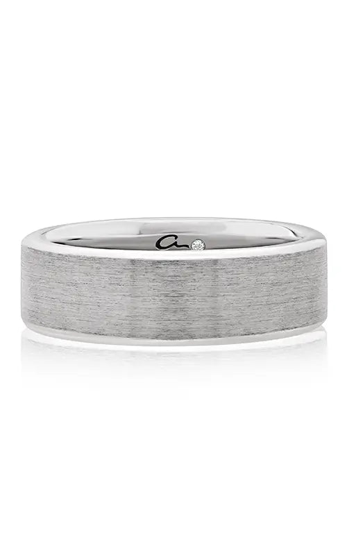 A.Jaffe Plain Wedding Band in 18K White Gold by A.Jaffe | The Diamond Store Las Vegas