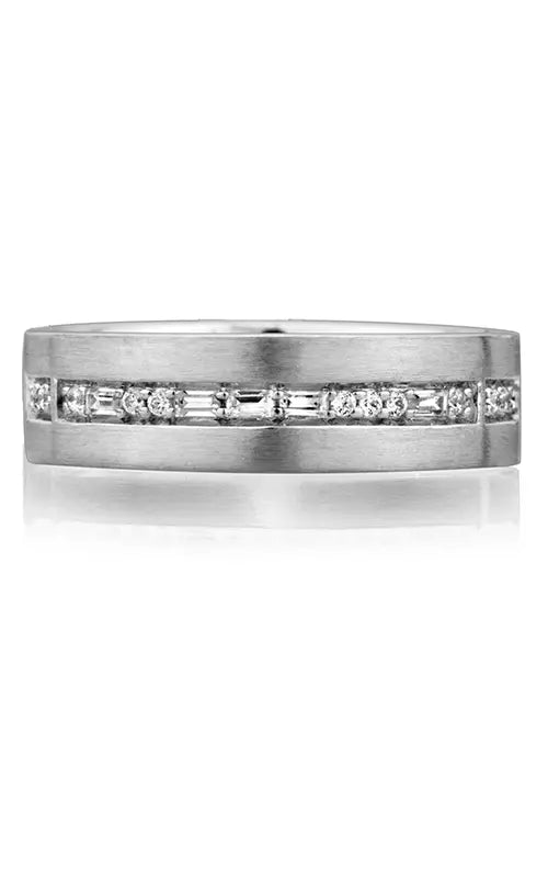 A.Jaffe Morse Code Wedding Band in 14K White Gold by A.Jaffe | The Diamond Store Las Vegas