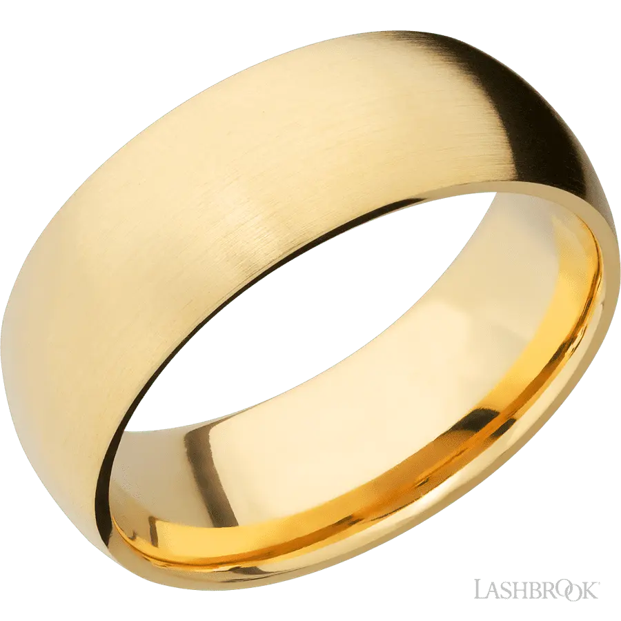 8 mm wide Domed 14K Yellow Gold band. Lashbrook