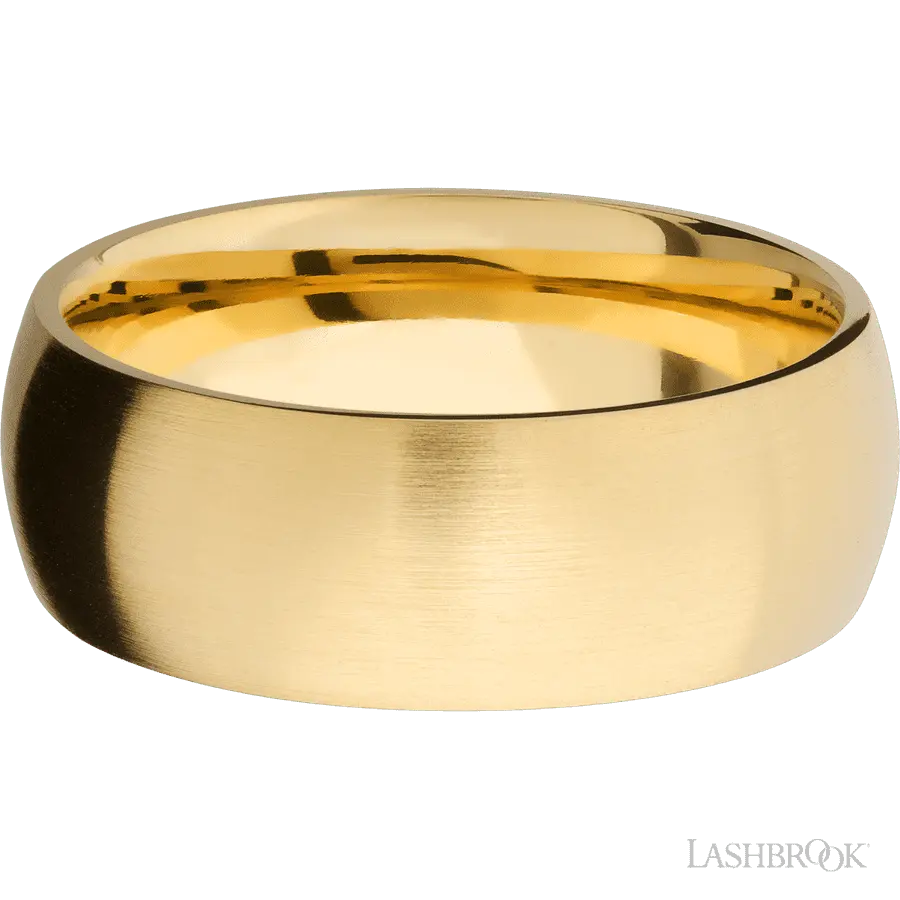 8 mm wide Domed 14K Yellow Gold band. Lashbrook