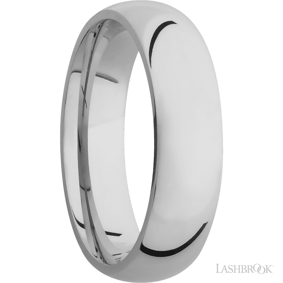 6 mm wide Domed Titanium band.