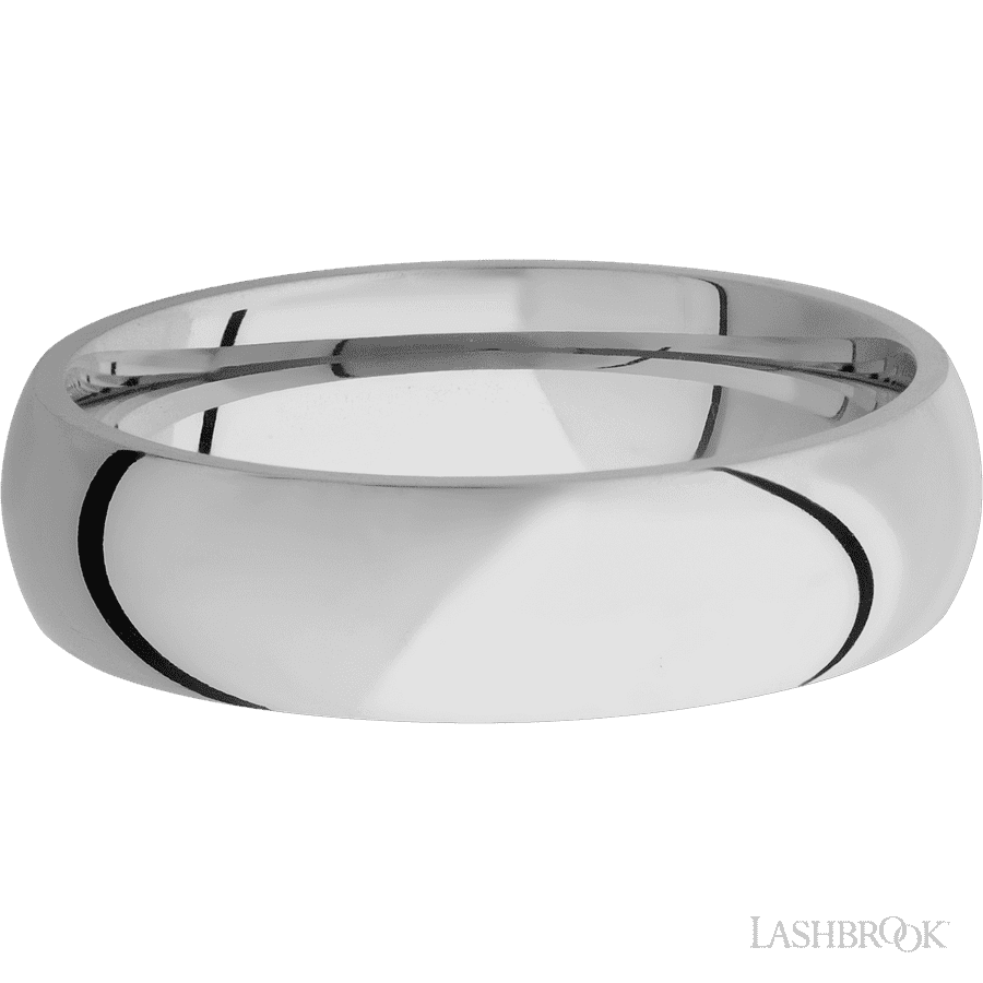 6 mm wide Domed Titanium band.