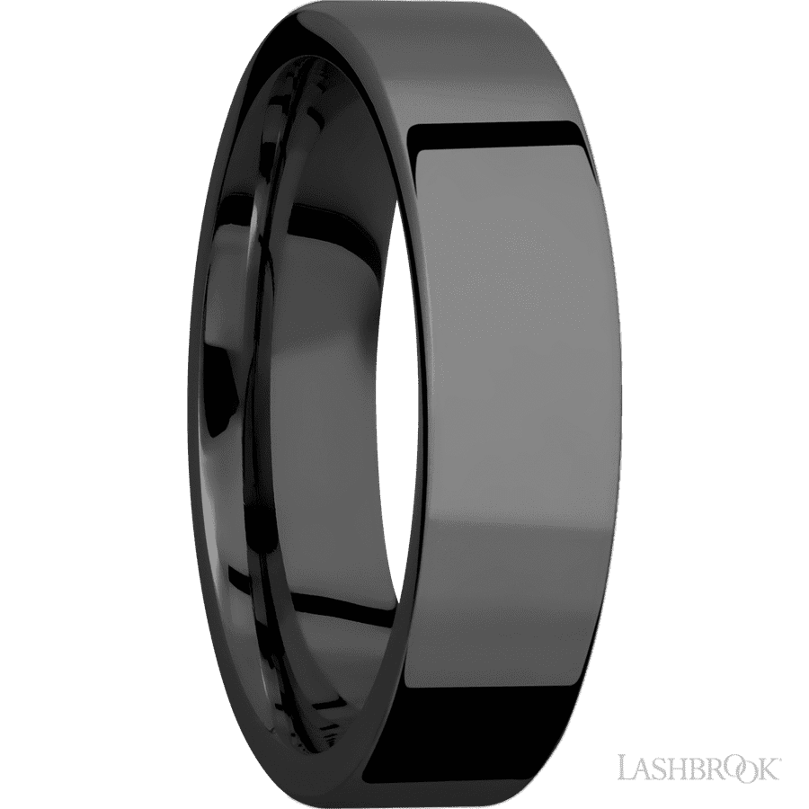 6 mm wide Flat Zirconium band.