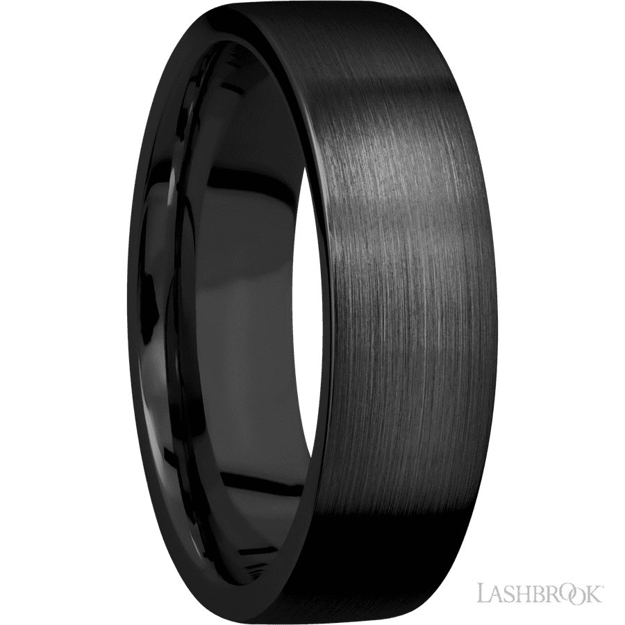 7 mm wide Flat Zirconium band.