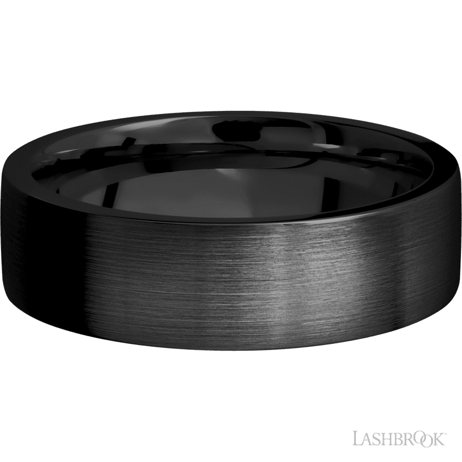 7 mm wide Flat Zirconium band.