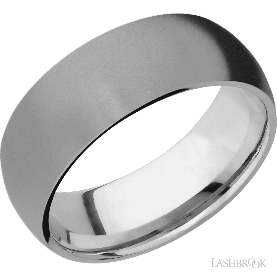 8 mm wide Domed Titanium band.