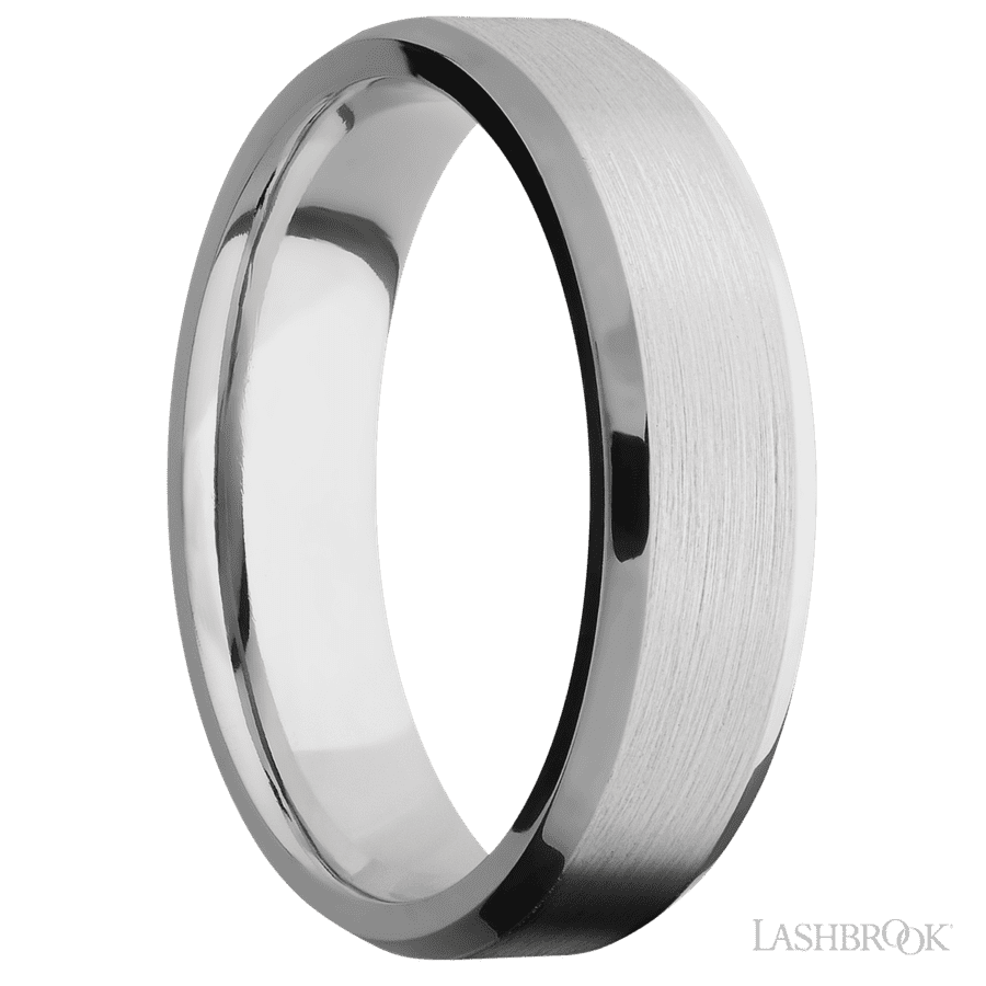 6 mm wide Beveled Cobalt Chrome band.