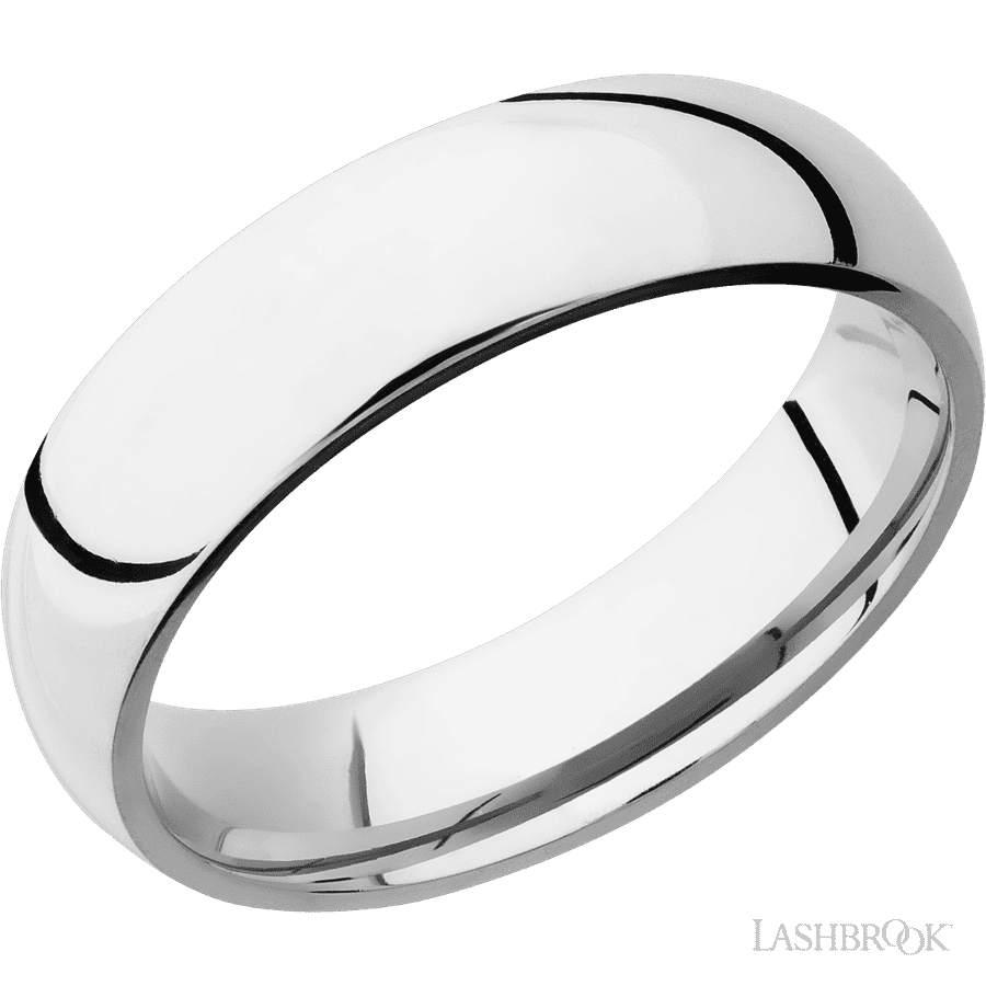 6 mm wide Domed Cobalt Chrome band.
