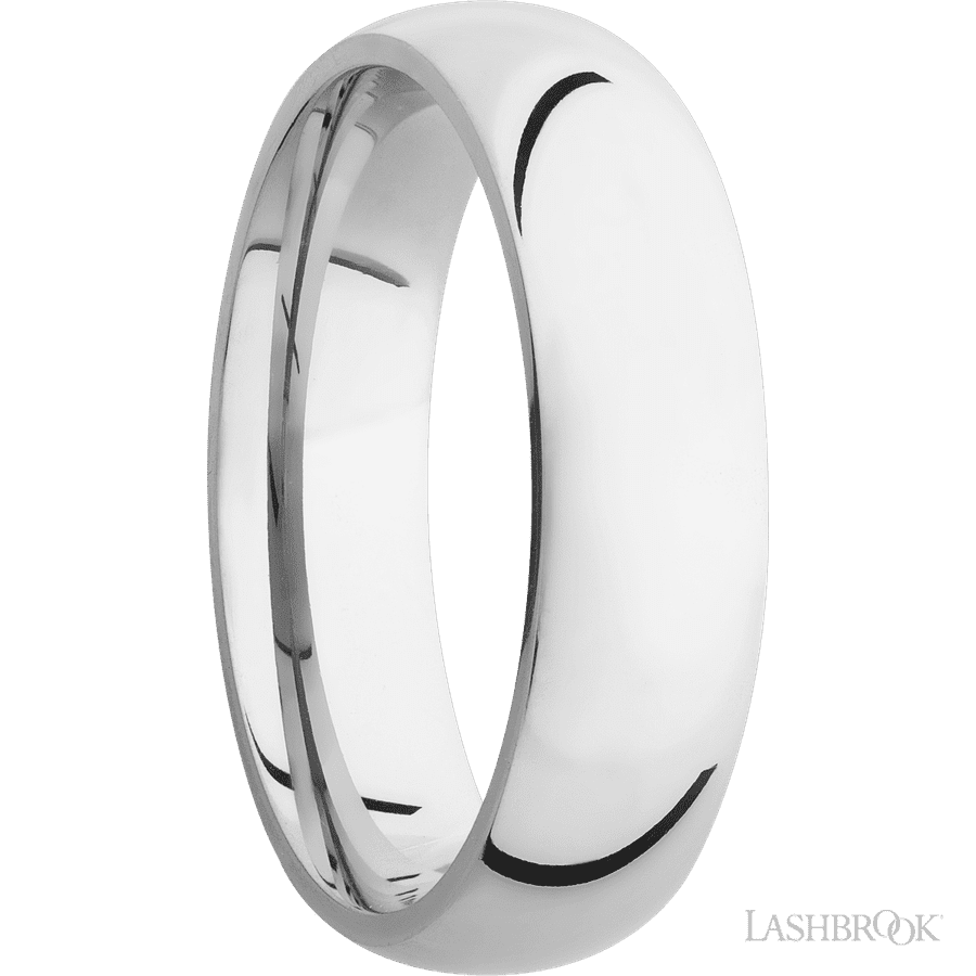 6 mm wide Domed Cobalt Chrome band.