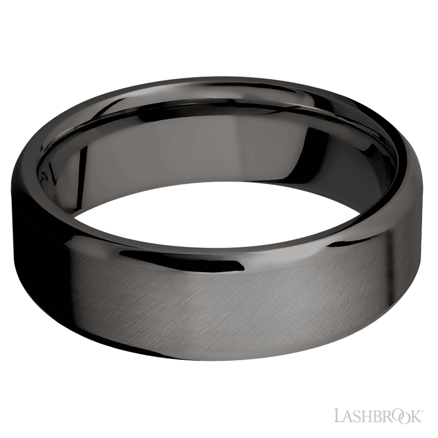 7 mm wide Beveled Tantalum Noir band.