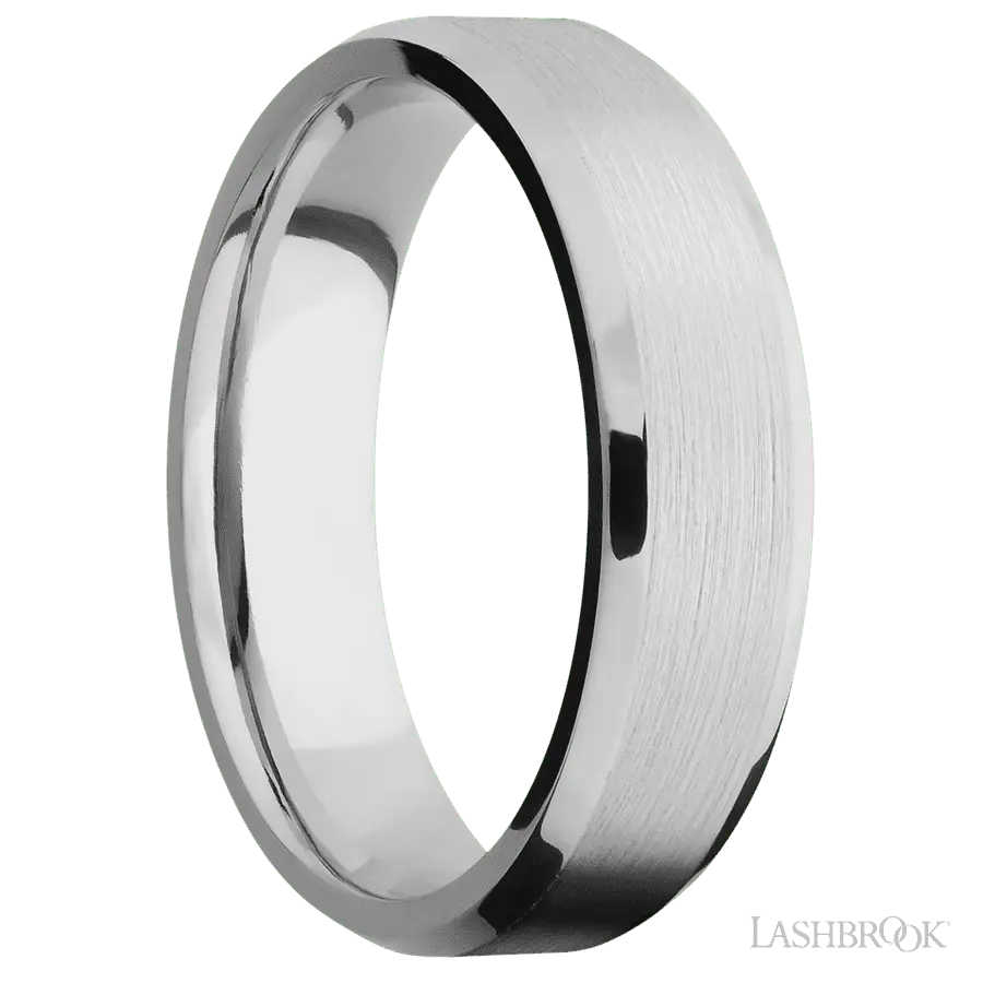 6 mm wide Beveled Platinum band.