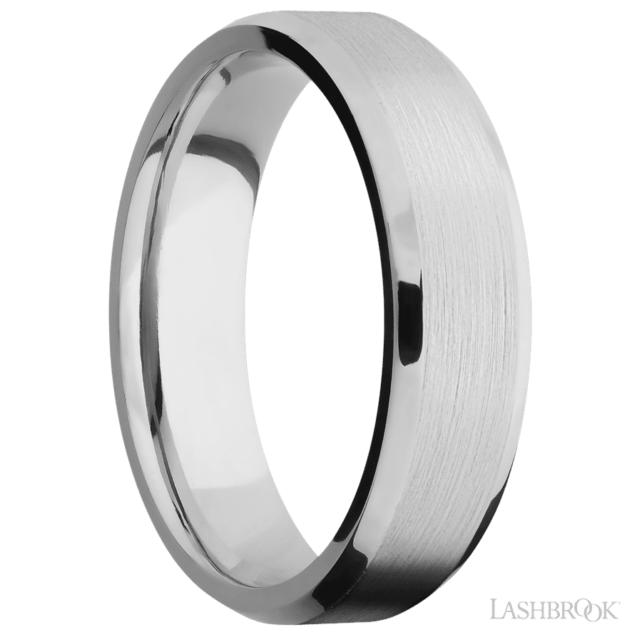 6 mm wide Beveled Platinum band.