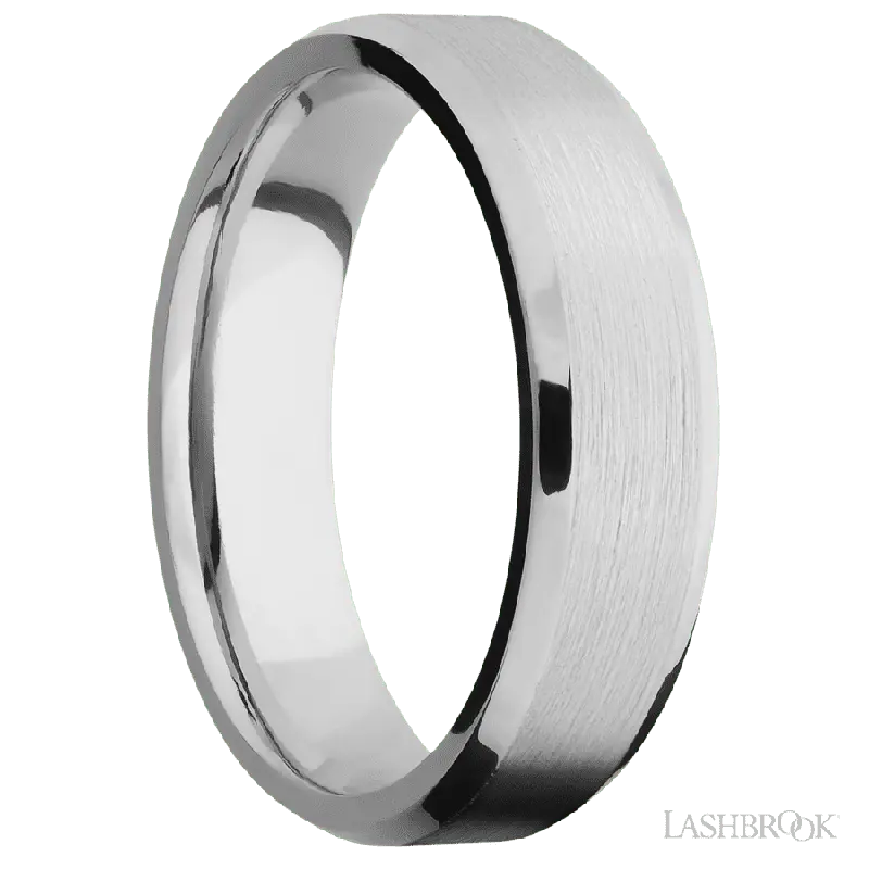 6 mm wide Beveled Platinum band.